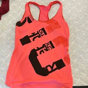 Reebok Women's Coral and Black Graphic Tank Top